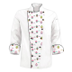 Printed Chef's Coat Jacket - Cupcakes - Custom - White