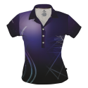Women's Flat Back Mesh (Dry Fast) Polo, Abstract Lines